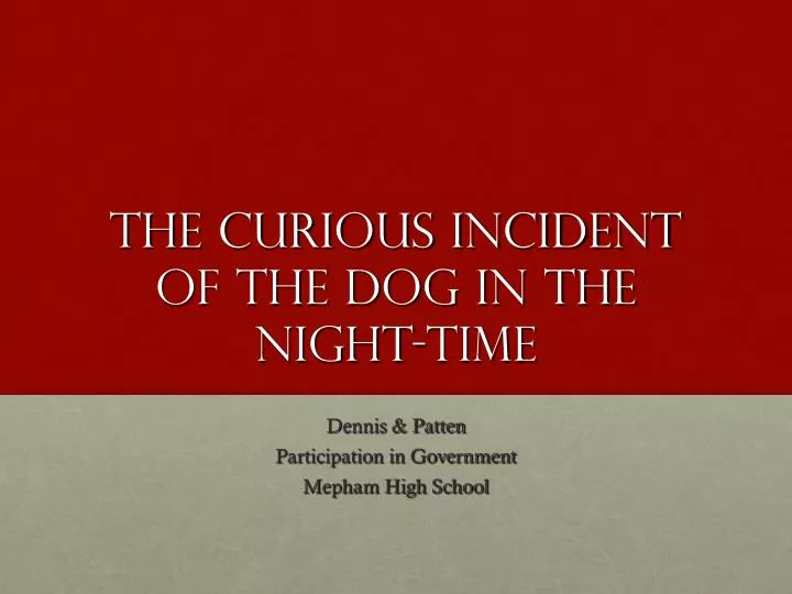 the curious incident of the dog in the night time