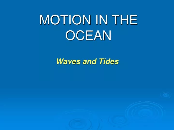 motion in the ocean