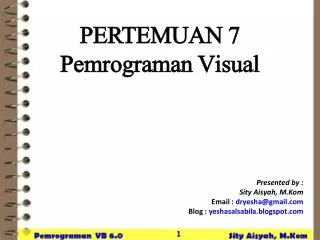 pertemuan 7 pemrograman visual