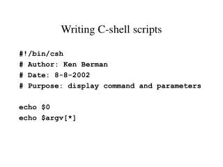 Writing C-shell scripts