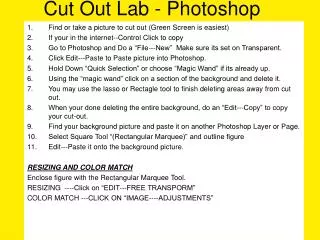Cut Out Lab - Photoshop