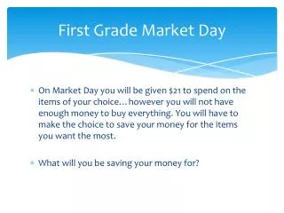 First Grade Market Day