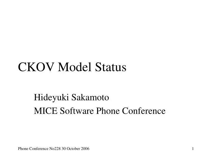 ckov model status
