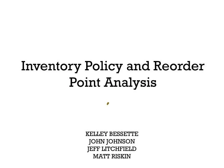 inventory policy and reorder point analysis