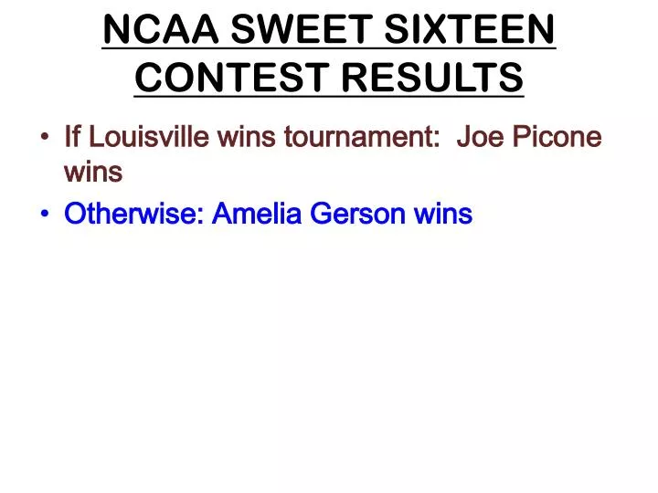ncaa sweet sixteen contest results