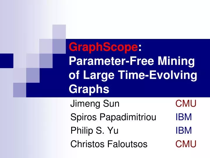graphscope parameter free mining of large time evolving graphs