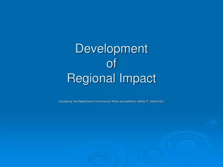 development of regional impact