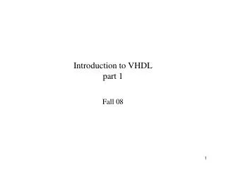 Introduction to VHDL part 1