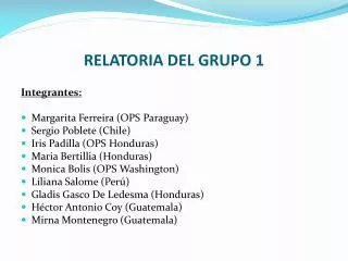 relatoria del grupo 1