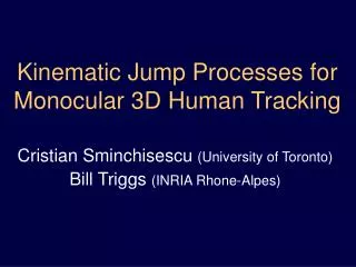 Kinematic Jump Processes for Monocular 3D Human Tracking
