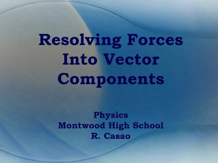 resolving forces into vector components physics montwood high school r casao