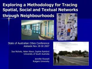 Exploring a Methodology for Tracing Spatial, Social and Textual Networks through Neighbourhoods