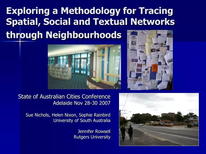 exploring a methodology for tracing spatial social and textual networks through neighbourhoods
