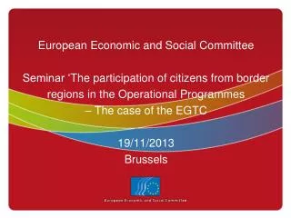 Institutional position of the EESC
