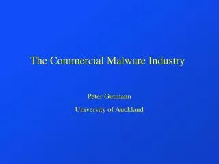 The Commercial Malware Industry