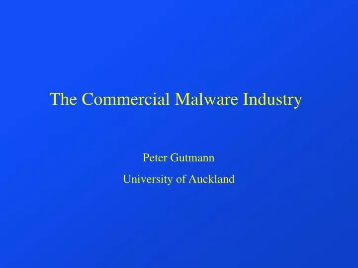 the commercial malware industry