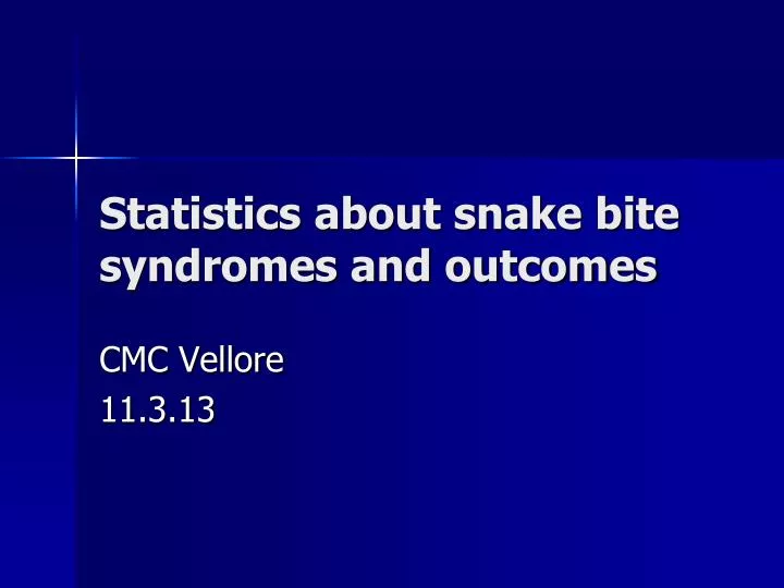 statistics about snake bite syndromes and outcomes