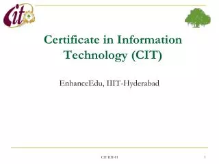 Certificate in Information Technology (CIT)
