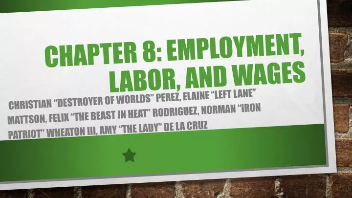 chapter 8 employment labor and wages