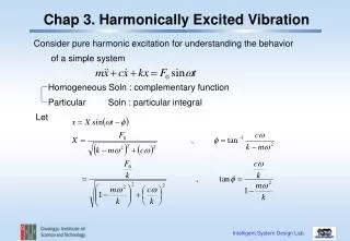Chap 3. Harmonically Excited Vibration
