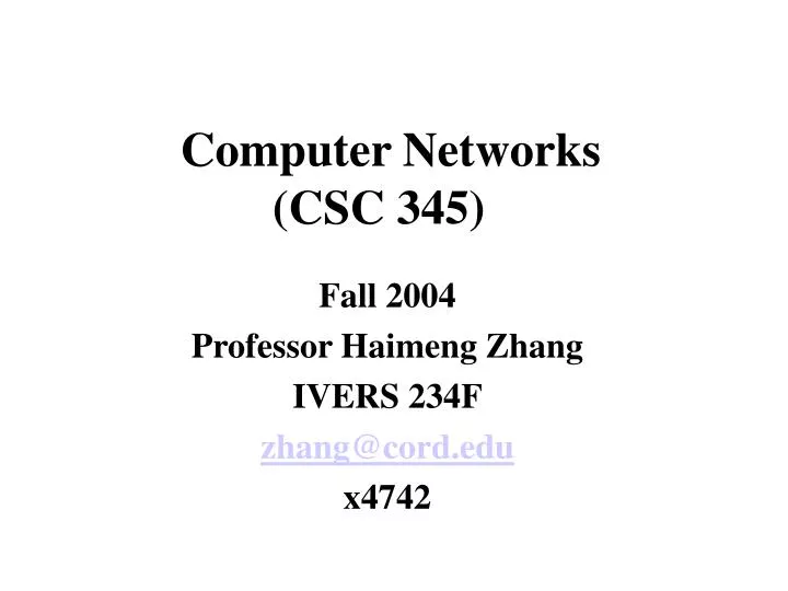 computer networks csc 345