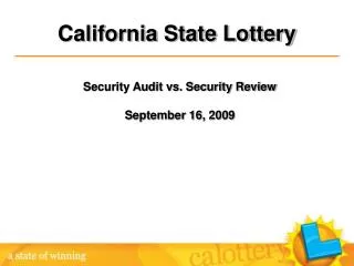 Security Audit vs. Security Review September 16, 2009