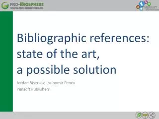 Bibliographic references: state of the art, a possible solution