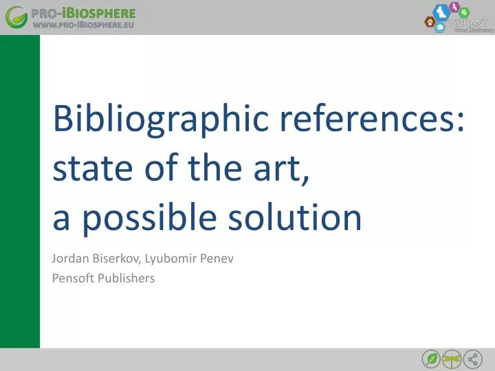 bibliographic references state of the art a possible solution