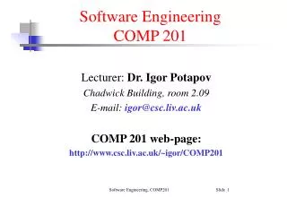 Software Engineering COMP 201