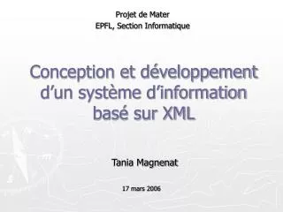 conception et d veloppement d un syst me d information bas sur xml