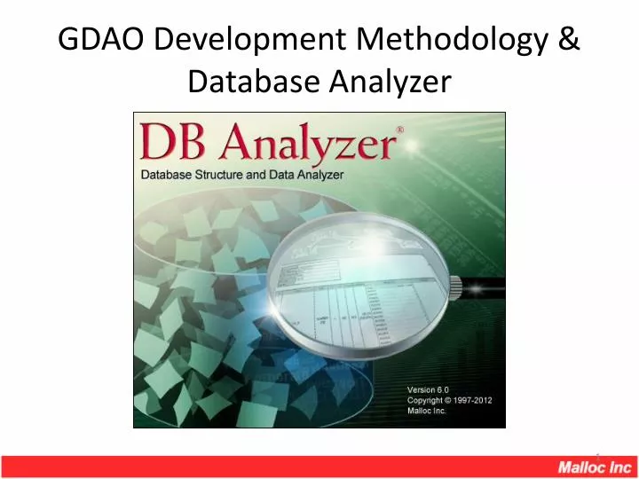 gdao development methodology database analyzer