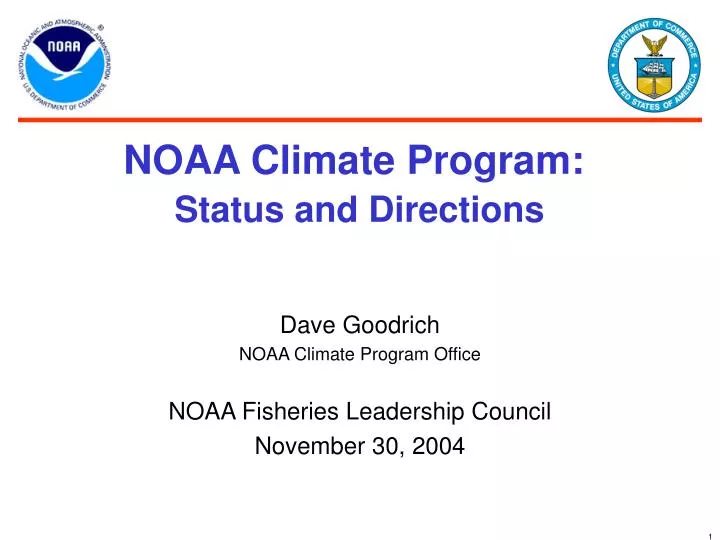 noaa climate program status and directions