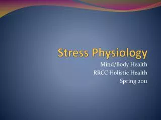 Stress Physiology