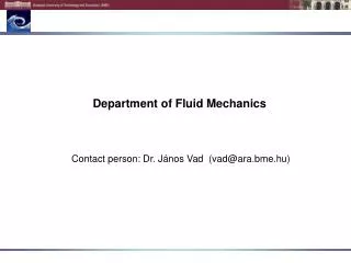 Department of Fluid Mechanics