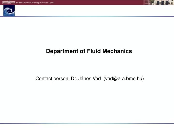 department of fluid mechanics