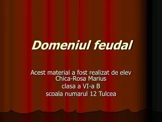 domeniul feudal