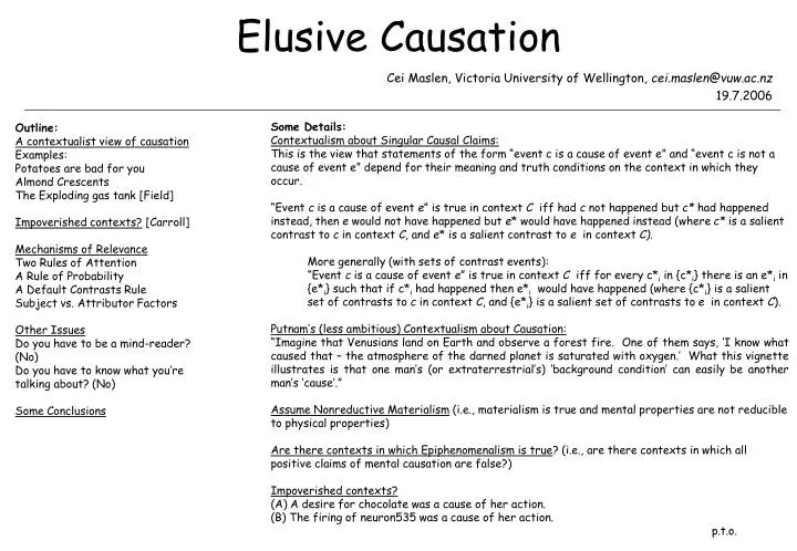 elusive causation