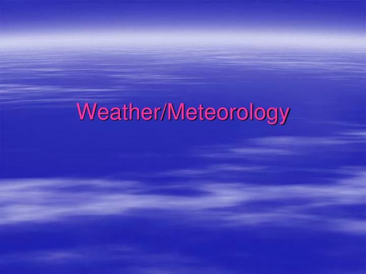 weather meteorology