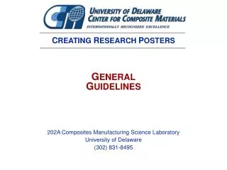 202A Composites Manufacturing Science Laboratory University of Delaware (302) 831-8495