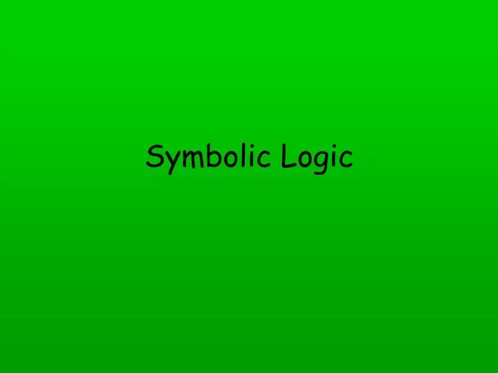 symbolic logic