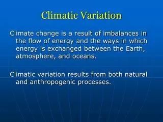 Climatic Variation