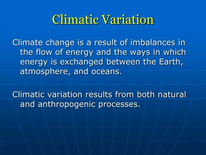 climatic variation