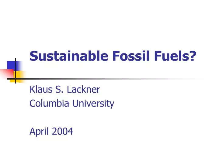 sustainable fossil fuels