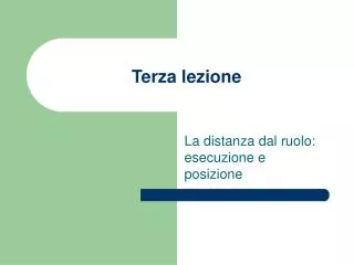 terza lezione