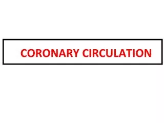 CORONARY CIRCULATION