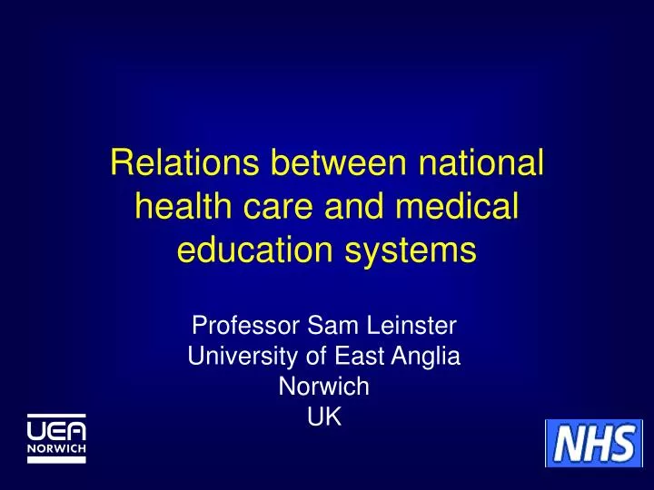 relations between national health care and medical education systems