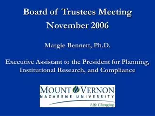 Board of Trustees Meeting November 2006