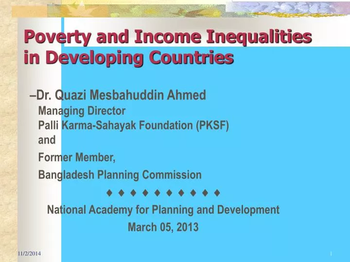 poverty and income inequalities in developing countries