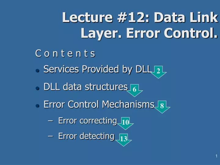 lecture 12 data link layer error control