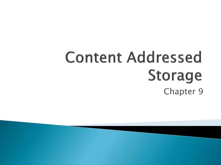 content addressed storage